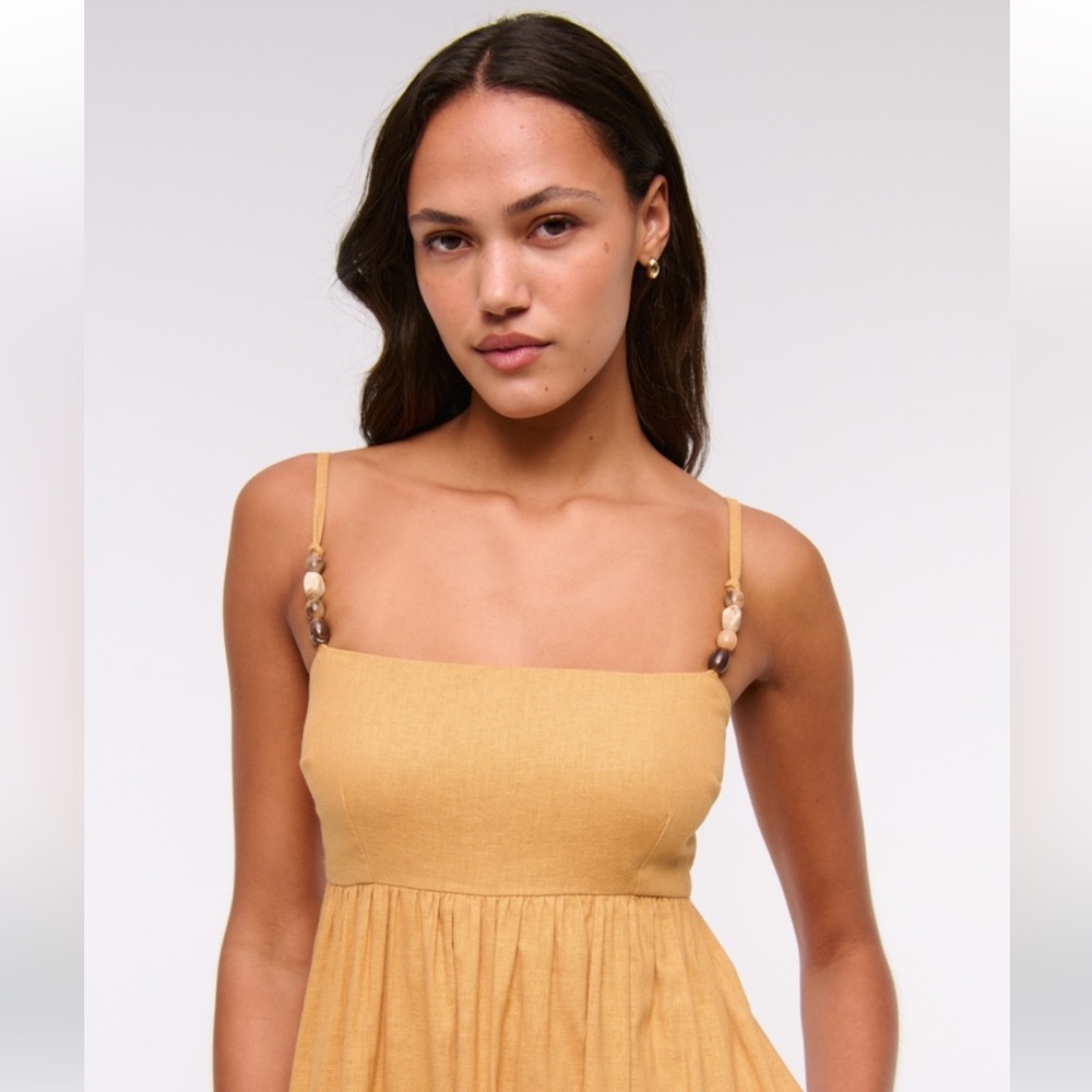 Abercrombie Yellow Tie-Back Babydoll Maxi Dress - Picture 4 of 8